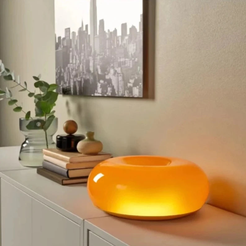 Donut Glass Wall Lamp – Modern Ambient LED Light with Touch Control - Modern Nostalgia 