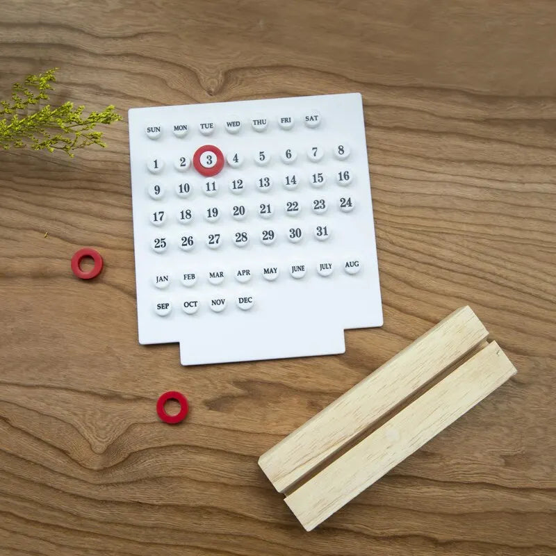 Acrylic & Wooden Perpetual Calendar - Modern Nostalgia 