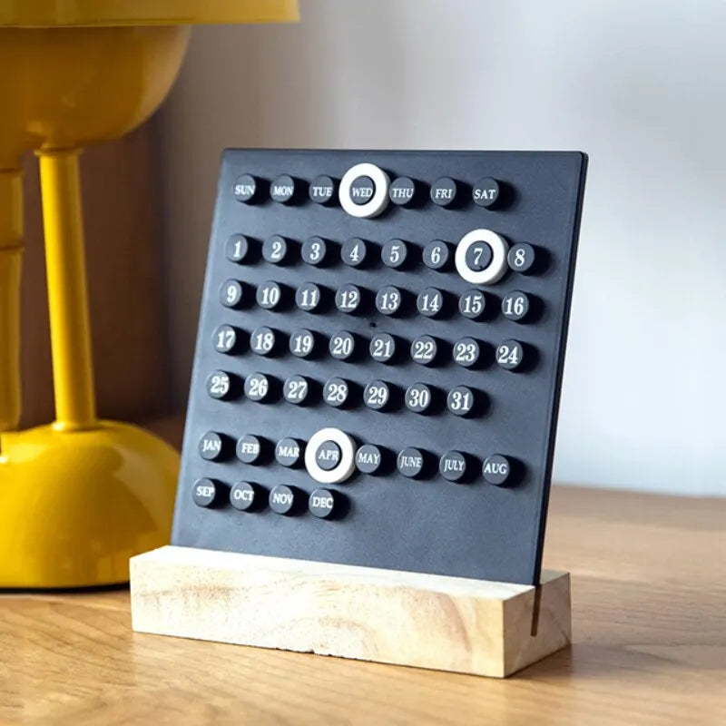 Acrylic & Wooden Perpetual Calendar - Modern Nostalgia 