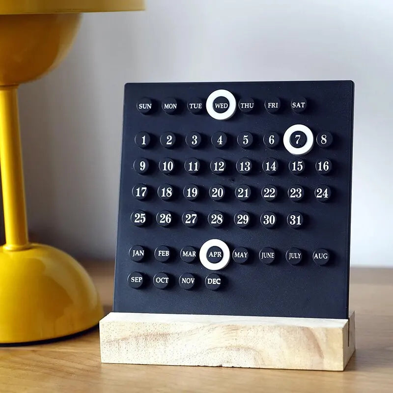 Acrylic & Wooden Perpetual Calendar - Modern Nostalgia 