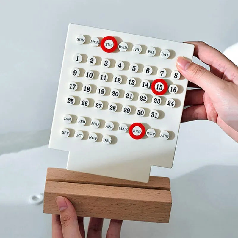 Acrylic & Wooden Perpetual Calendar - Modern Nostalgia 