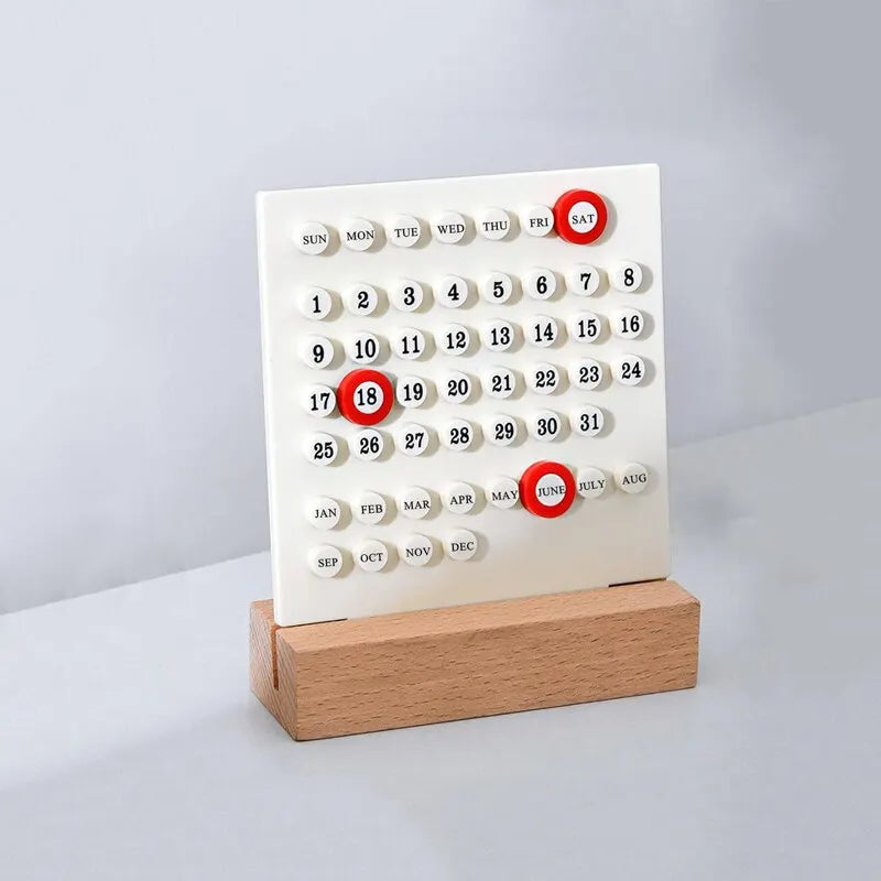 Acrylic & Wooden Perpetual Calendar - Modern Nostalgia 